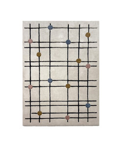 Geometrischer Teppich - Brunello Dots Bunt