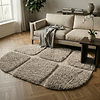 Teppich Organisch - Odette Grid Taupe - thumbnail