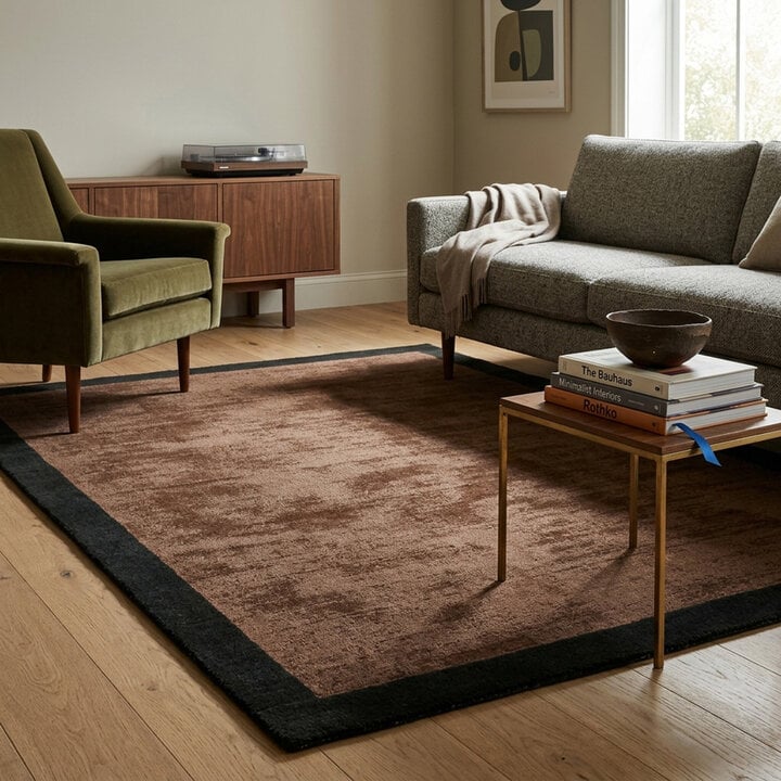 Kurzflor Teppich - Lucien Border Rost