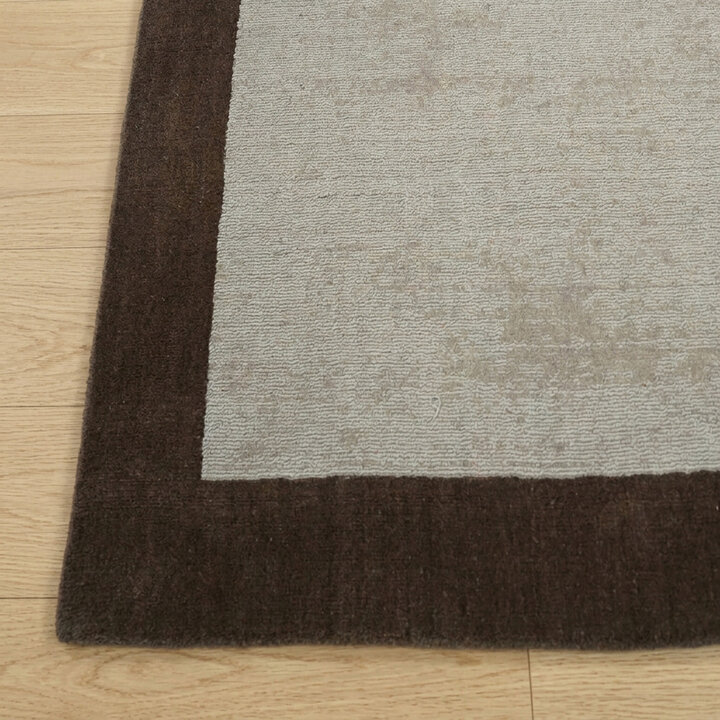 Kurzflor Teppich - Lucien Border Creme