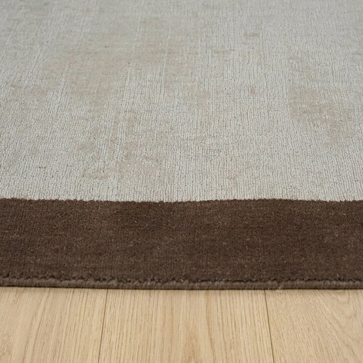 Kurzflor Teppich - Lucien Border Creme