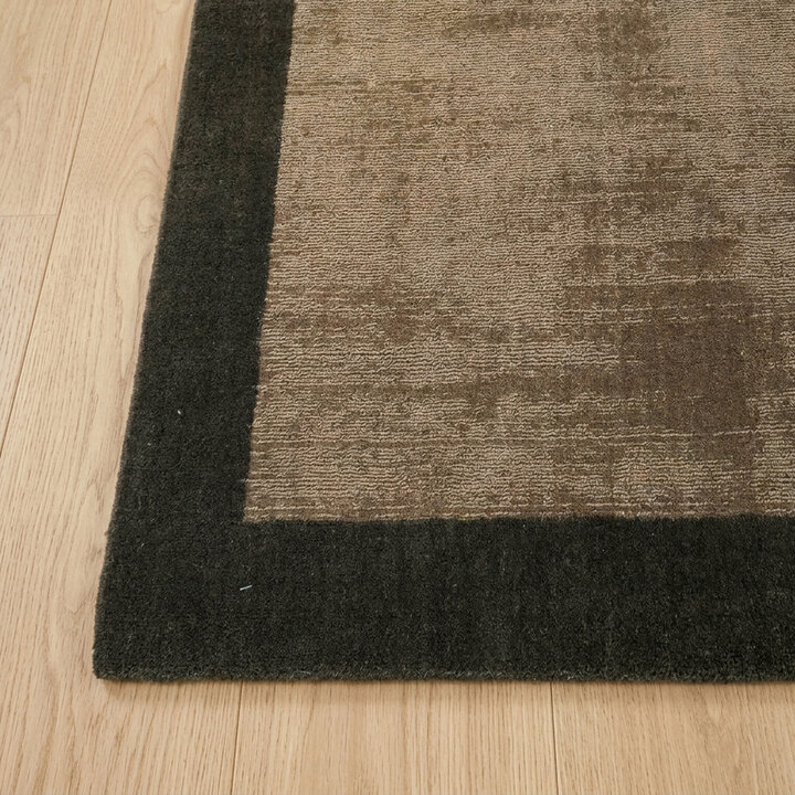 Kurzflor Teppich - Lucien Border Braun