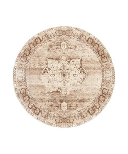 Teppich rund vintage - Kyra Medaillon Braun