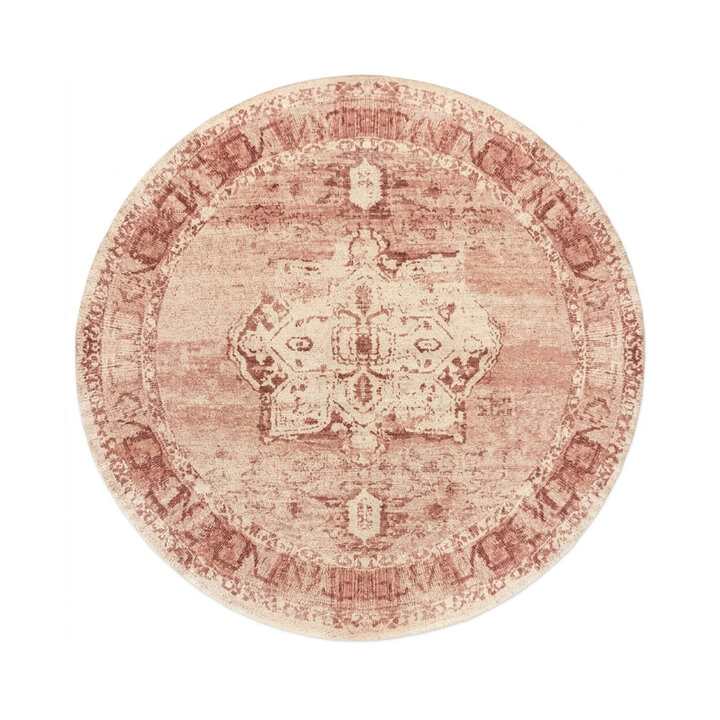 Teppich rund vintage - Kyra Medaillon Rosa