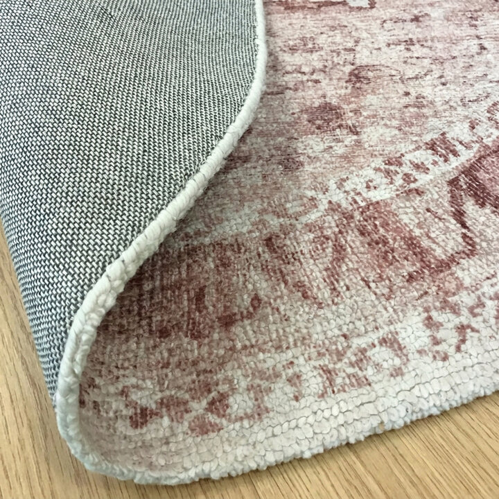 Teppich rund vintage - Kyra Medaillon Rosa