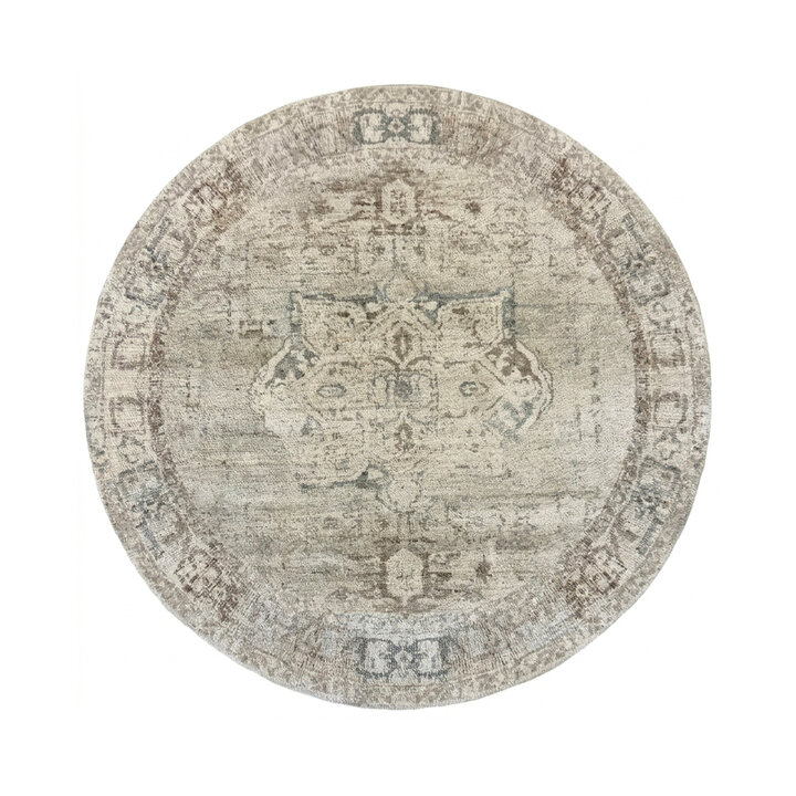 Teppich rund vintage - Kyra Medaillon Taupe