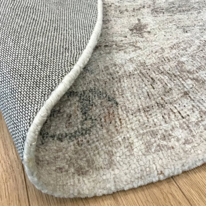 Teppich rund vintage - Kyra Medaillon Taupe