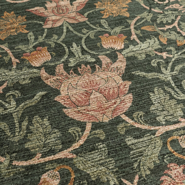 Blumen Teppich - Rosie Dunkelgrün