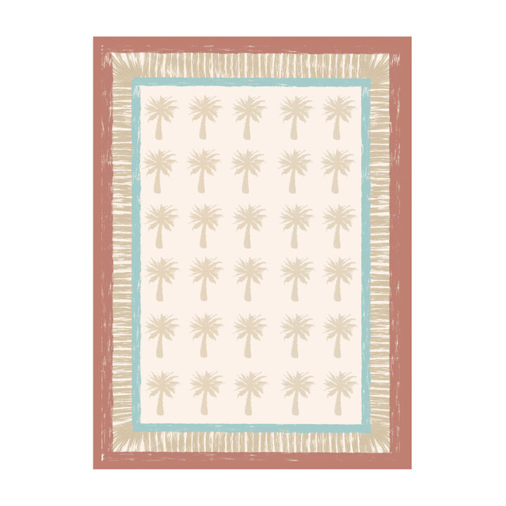 Outdoor-Teppich - Oasis Palm Blau Rot