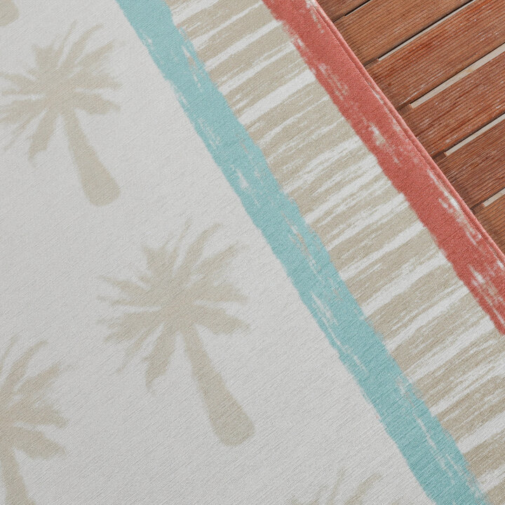 Outdoor-Teppich - Oasis Palm Blau Rot