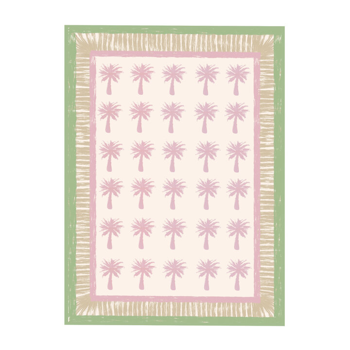 Outdoor-Teppich - Oasis Palm Rosa Grün