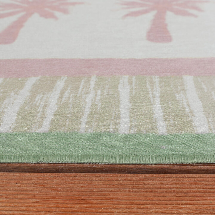 Outdoor-Teppich - Oasis Palm Rosa Grün