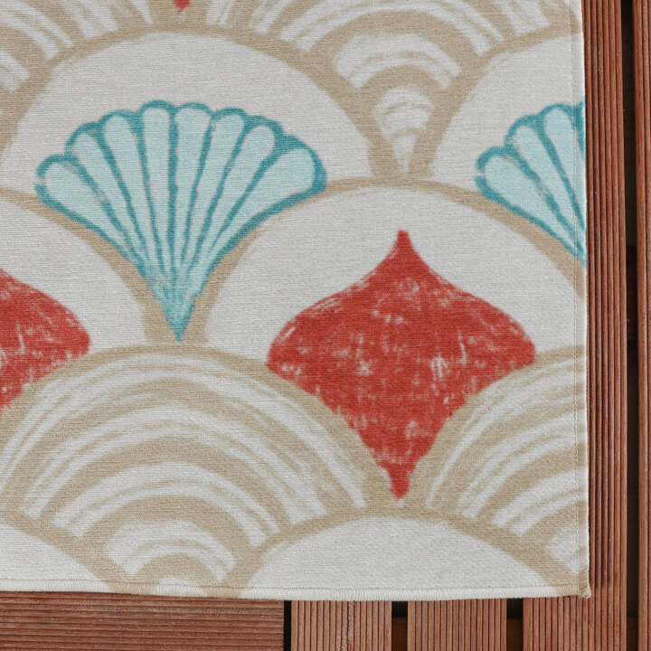 Outdoor-Teppich - Oasis Shell Blau Rot