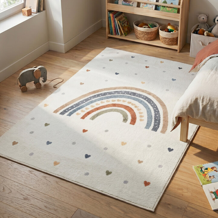 Waschbarer Kinderteppich - Ravi Rainbow Bunt