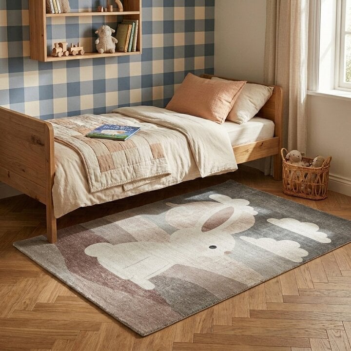 Kinderzimmer Teppich - Balou Kanichen Weiß