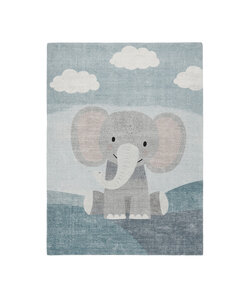 Kinderzimmer Teppich - Balou Elefant Grau