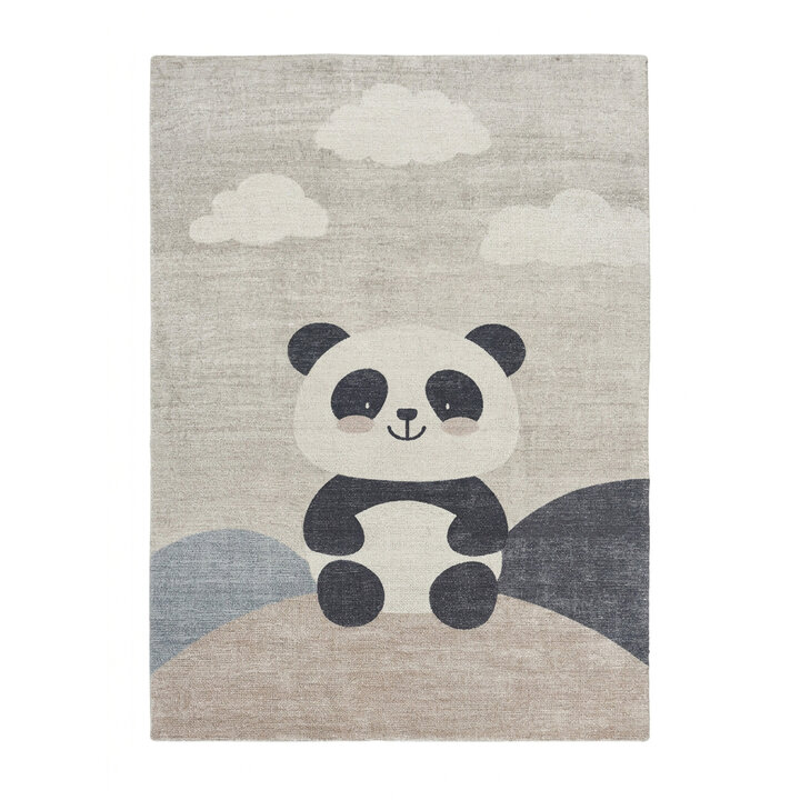 Kinderzimmer Teppich - Balou Panda Schwarz/Weiß