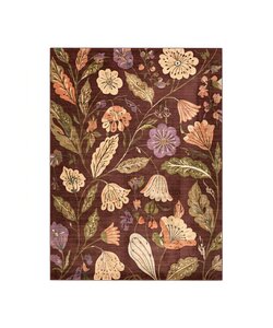 Waschbarer Teppich - Misty Flowers Braun