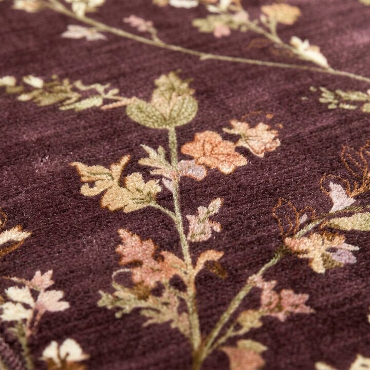 Waschbarer Teppich - Misty Floral Braun