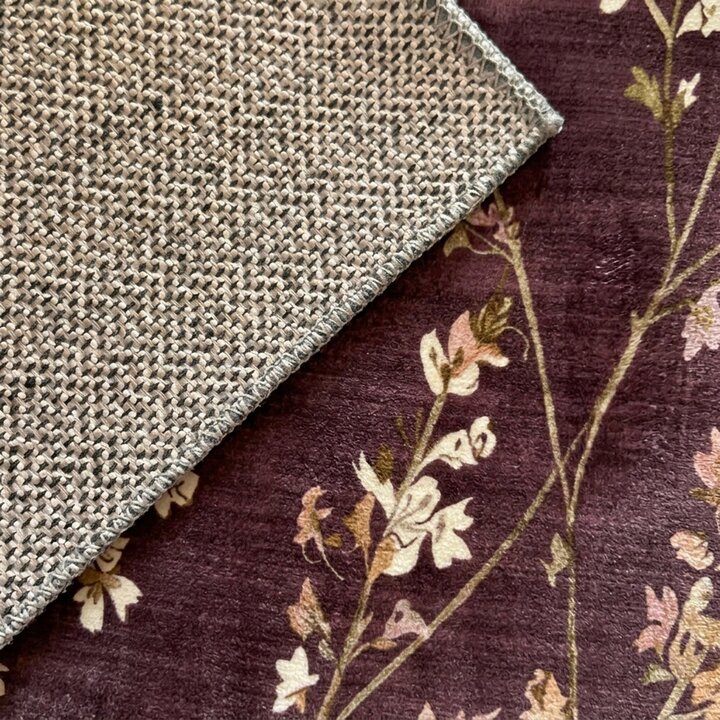 Waschbarer Teppich - Misty Floral Braun