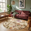 Waschbarer Teppich Rund - Misty Flowers Creme - thumbnail