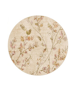 Waschbarer Teppich Rund - Misty Floral Creme