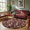 Waschbarer Teppich Rund - Misty Floral Braun - thumbnail