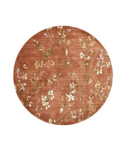 Waschbarer Teppich Rund - Misty Floral Terrakotta