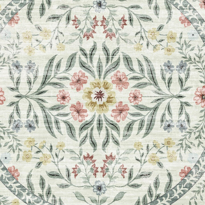 Vintage Gartenteppich Rund - Luana Grün