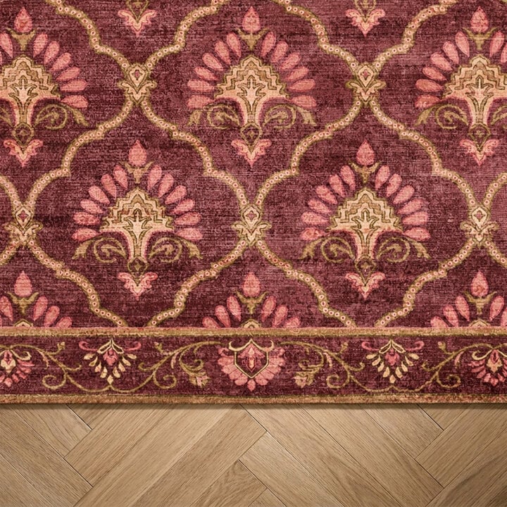 Teppich Vintage - Sage Grid Rot