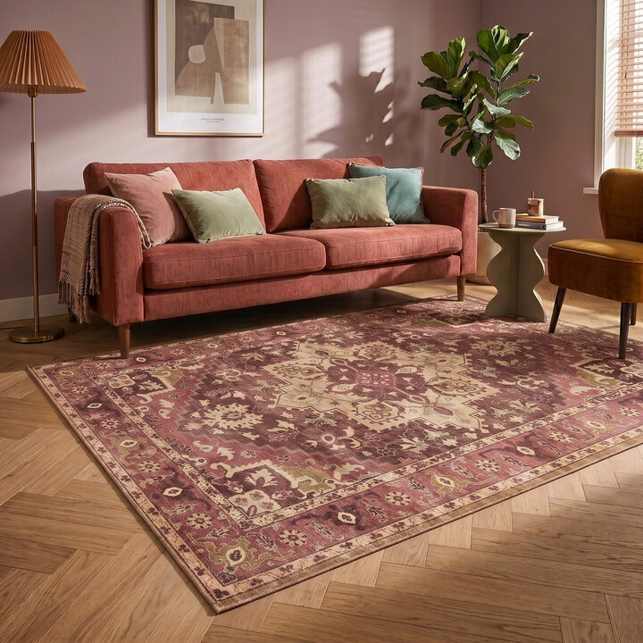 Teppich Vintage - Sage Medaillion Rot