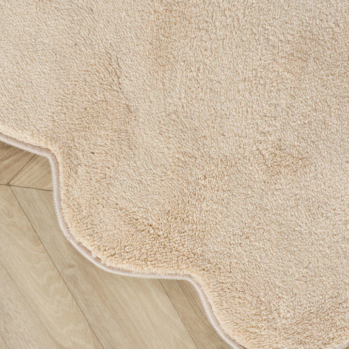 Waschbarer Teppich Rund - Puck Beige