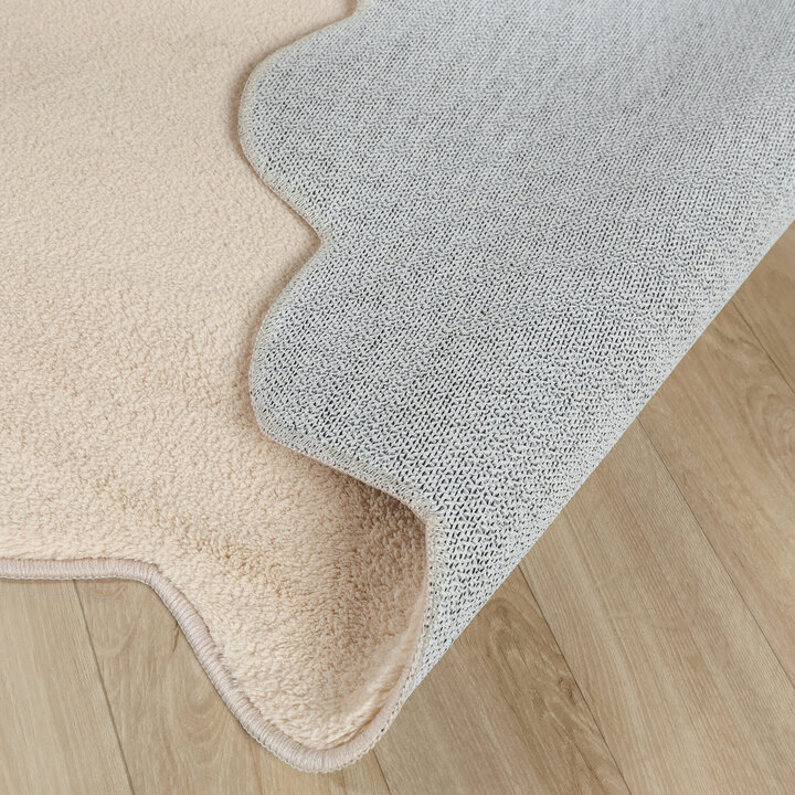 Waschbarer Teppich Rund - Puck Beige