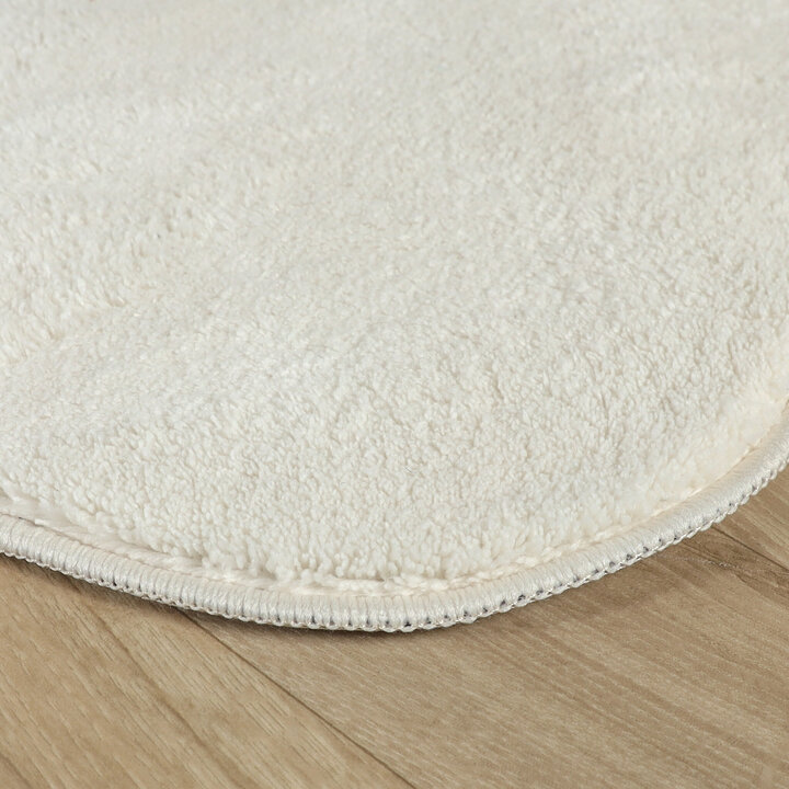 Waschbarer Teppich Rund - Puck Weiß