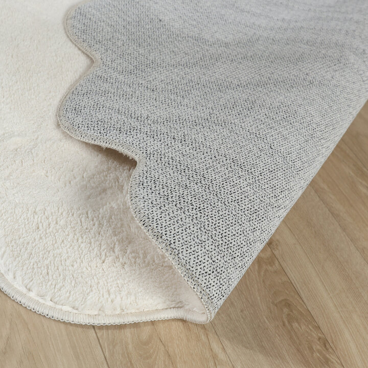Waschbarer Teppich Rund - Puck Weiß