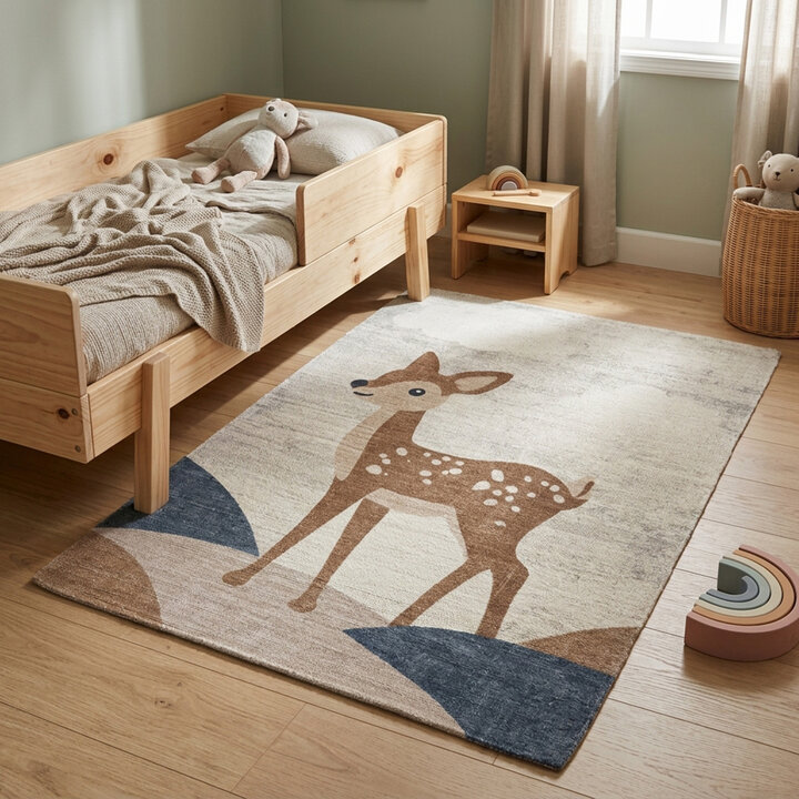 Kinderzimmer Teppich - Balou Hirsch Braun