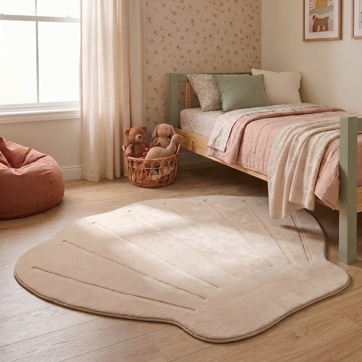 Kinderteppich Waschbar - Coco Muschel Beige