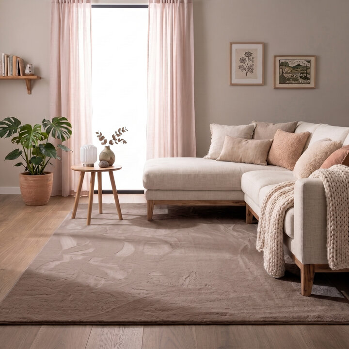 Flauschiger Teppich - Cozy Taupe
