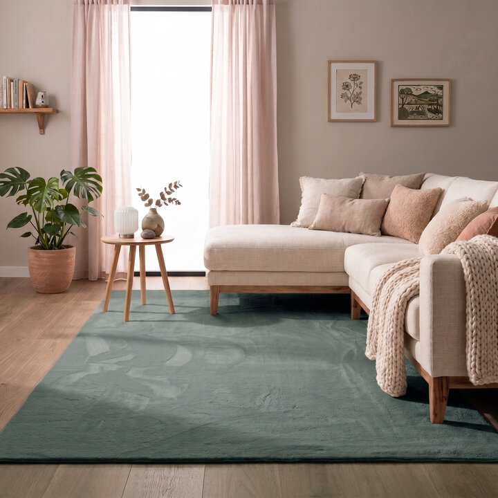 Flauschiger Teppich - Cozy Grün