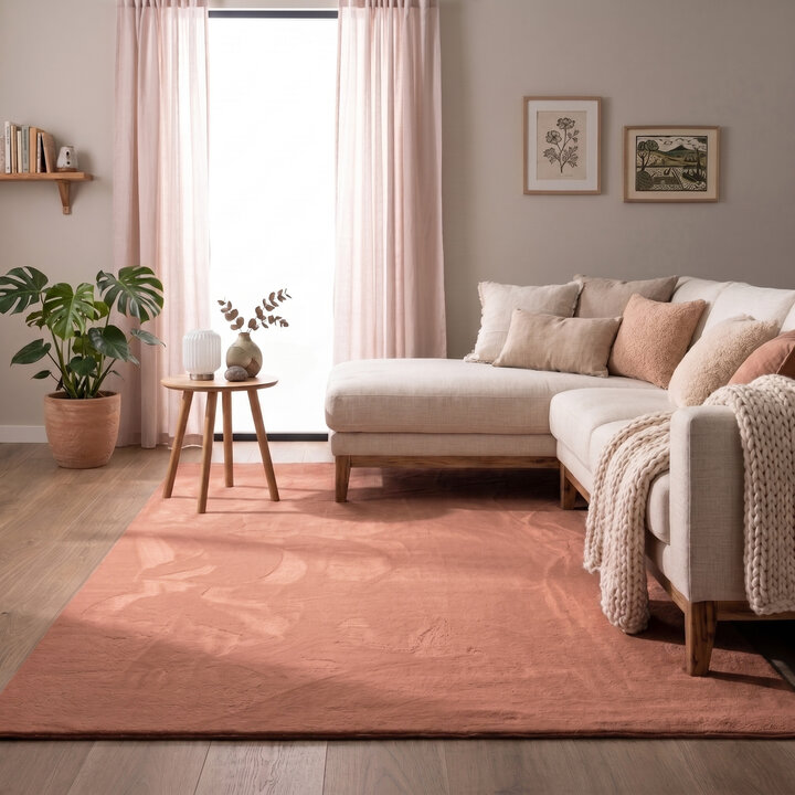 Flauschiger Teppich - Cozy Rosa