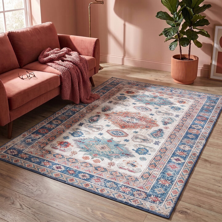 Teppich Vintage - Azara Yasmin Hellblau