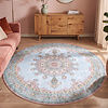 Teppich Vintage Rund - Lily Medaillon Hellblau Türkis - thumbnail
