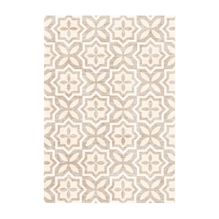 Geometrischer Outdoor Teppich - Mosaic Medina Creme