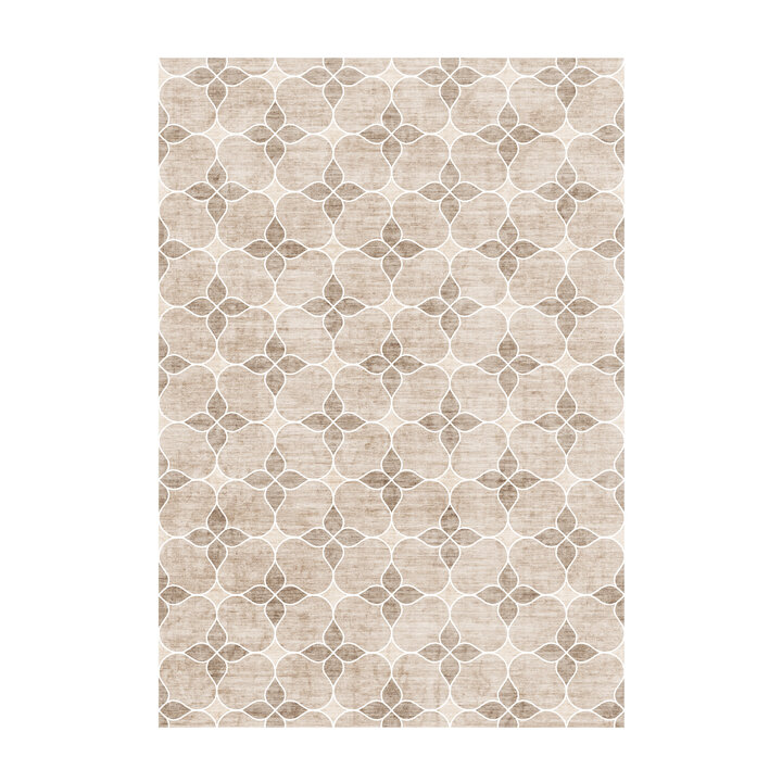 Geometrischer Outdoor Teppich - Mosaic Dot Creme