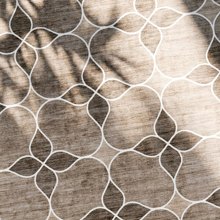Geometrischer Outdoor Teppich - Mosaic Dot Creme