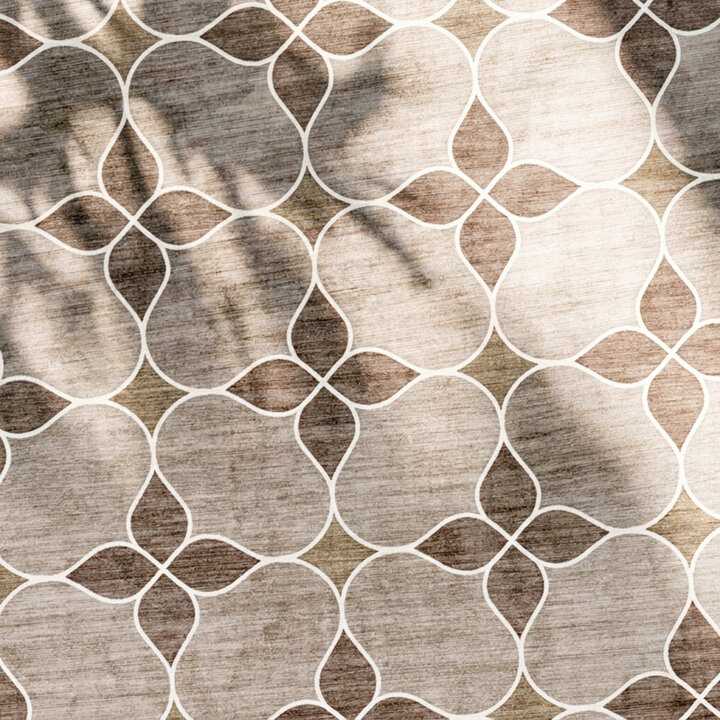 Geometrischer Outdoor Teppich - Mosaic Dot Terra