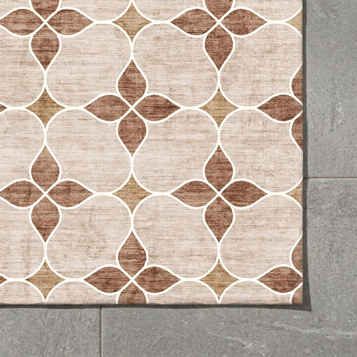 Geometrischer Outdoor Teppich - Mosaic Dot Terra