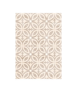 Geometrischer Outdoor Teppich - Mosaic Petal Creme