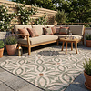 Geometrischer Outdoor Teppich - Mosaic Petal Grün - thumbnail