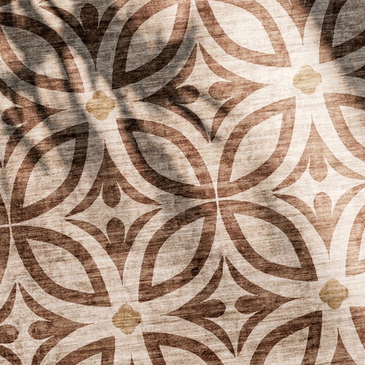 Geometrischer Outdoor Teppich - Mosaic Petal Terra